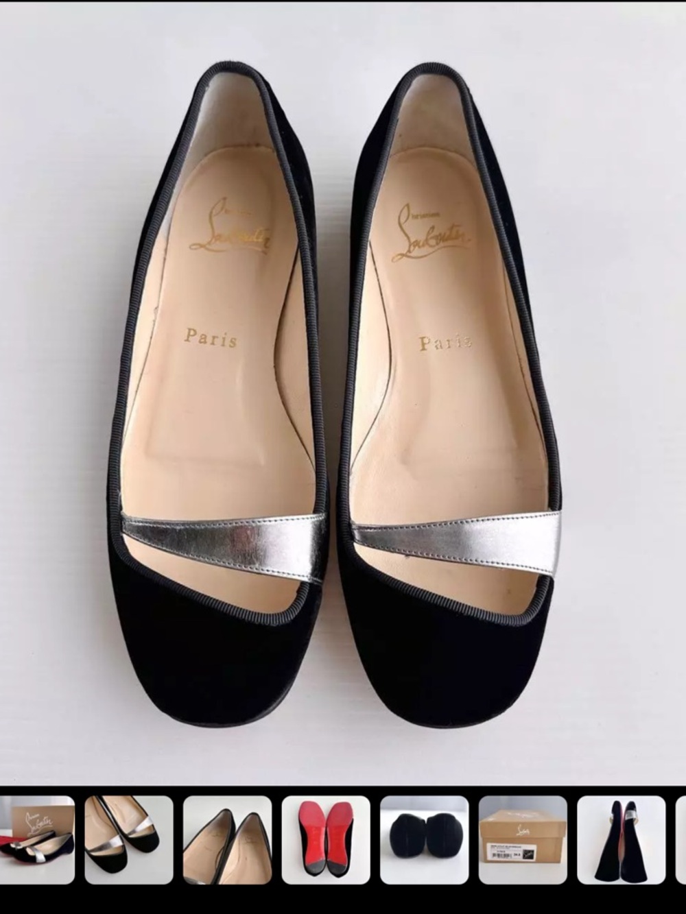 ISO WANTED Christian Louboutin Black and Silver Ballet Flats